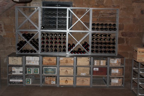 Metal wine racking cellar storage